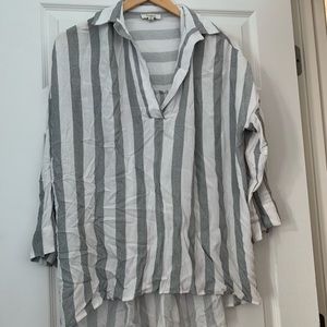 Umgee Striped Flowy Blouse